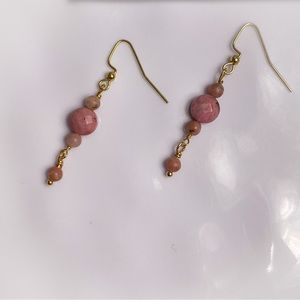 33. Rhodonite Dangle Earrings